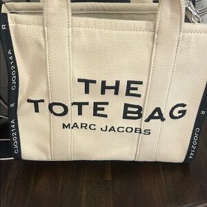 Marc Jacobs Black and Beige Tote Bag
